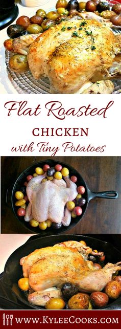 Flat Roasted Chicken with Tiny Potatoes