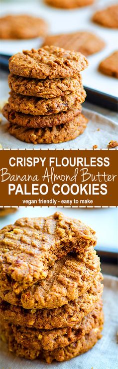 Flourless Banana Almond Butter Cookies (Gluten Free, Paleo, Vegan Friendly