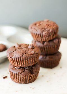 Flourless Black Bean Brownie Muffins