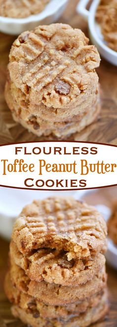 Flourless Toffee Peanut Butter Cookies