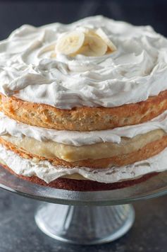 Fluffy Banana Cake with Fresh Banana Curd Filling