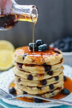 Fluffy Blueberry Lemon Buttermilk Pancakes