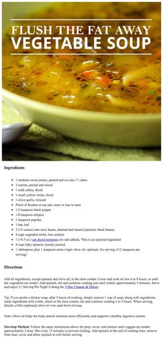 Flush the Fat Away Vegetable Soup