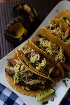 Food Truck Style Street Tacos with Chipotle Avocado Slaw