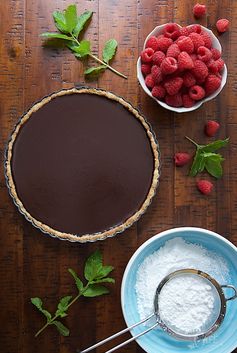 French Chocolate Tart with Brown Butter Crust