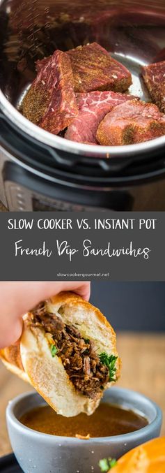 French Dip Sandwiches - Pressure Cooker and Slow Cooker