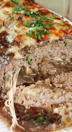 French Onion Soup au Gratin Stuffed Meatloaf