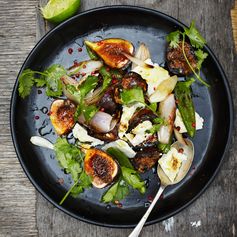 Fresh Fig Salad with Feta and Blistered Jalapeños