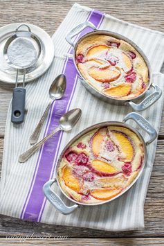 Fresh Peach & Raspberry Clafoutis