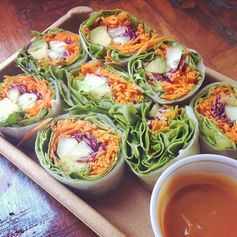 Fresh Spring Rolls with a Light Peanut Sauce