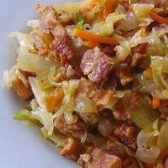 Fried Cabbage with Bacon Onion and Garlic