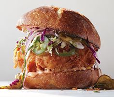 Fried Chicken Sandwich with Slaw and Spicy Mayo