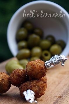 Fried Olives Stuffed with Cheeses and Herbs