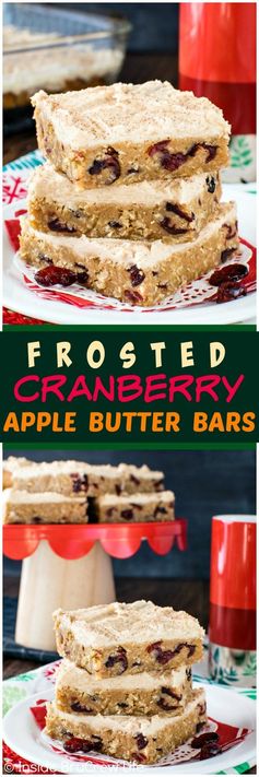 Frosted Cranberry Apple Butter Bars