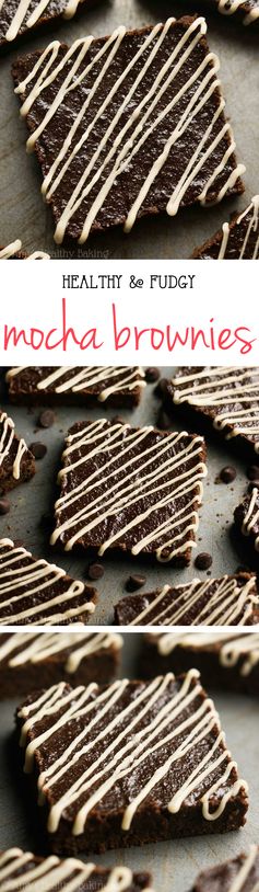 Fudgy Mocha Brownies with Coffee Drizzle