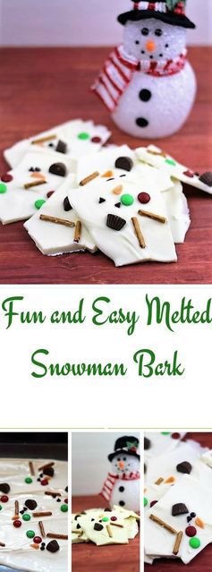 Fun and Easy Melted Snowman Bark