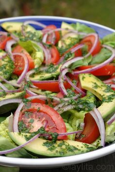 Garden salad with lime cilantro dressing