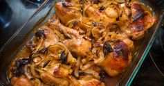 Garlic Brown Sugar Baked Chicken With Caramelized Onions