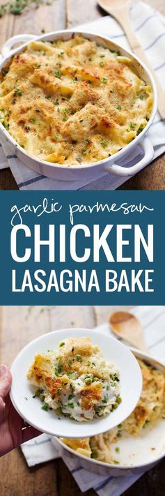 Garlic Parmesan Chicken Lasagna Bake