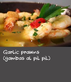 Garlic prawns (gambas al pil pil