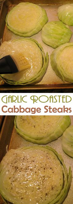 Garlic Roasted Cabbage Steaks