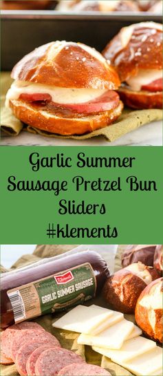 Garlic Summer Sausage Pretzel Bun Sliders