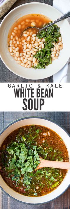 Garlic White Bean Soup with Kale