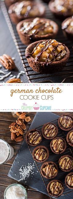 German Chocolate Cookie Cups