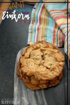 Giant Chocolate Chip Raisin Einkorn Cookies