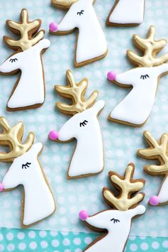 Gilded Reindeer and Santa Cookies