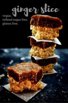 Ginger Slice [Vegan, Gluten Free, Refined Sugar Free]