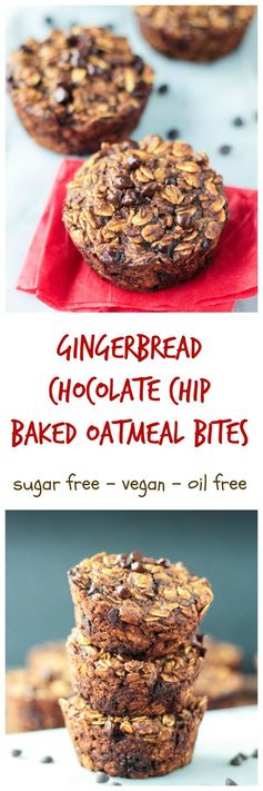 Gingerbread Chocolate Chip Baked Oatmeal Bites