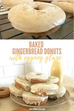 Gingerbread Donuts with Eggnog Glaze