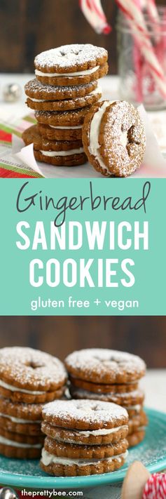 Gingerbread Sandwich Cookies (Gluten Free, Vegan