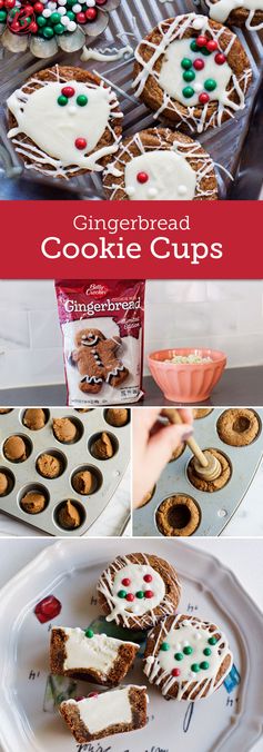 Gingerbread White Chocolate Cookie Cups
