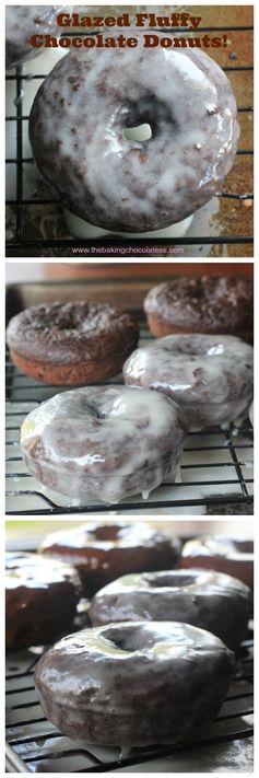 Glazed Fluffy Chocolate Donuts