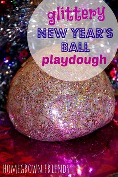 Glittery New Year's Ball Playdough