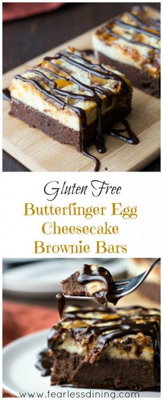 Gluten Free Butterfinger Cheesecake Brownie Bars