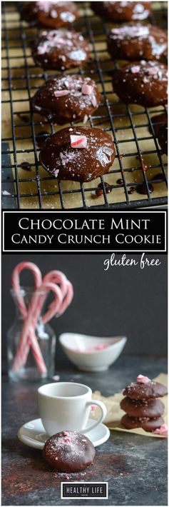 Gluten Free Chocolate Mint Candy Crunch Cookies