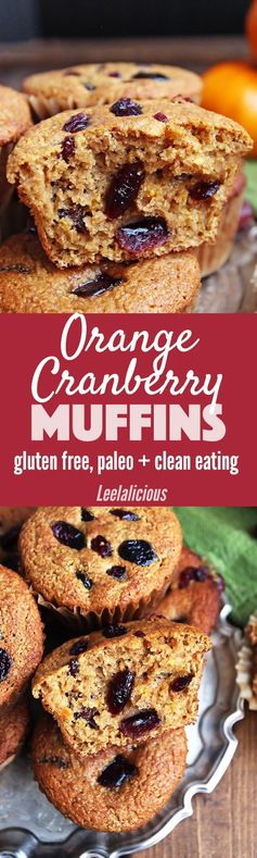 Gluten Free Cranberry Orange Muffins - paleo + clean eating