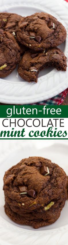 Gluten-Free Double Chocolate Peppermint Cookies (Dairy-Free Option