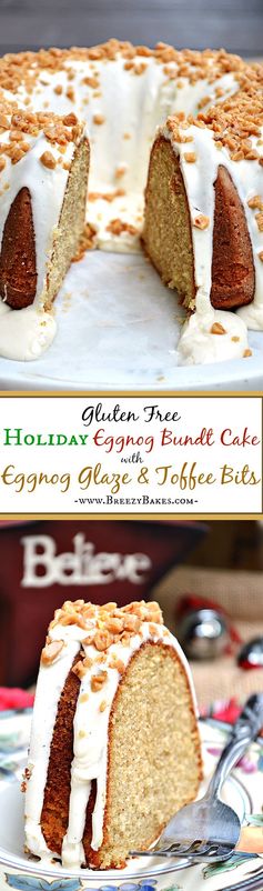 Gluten Free Eggnog Bundt Cake with Buttercream Eggnog Drizzle