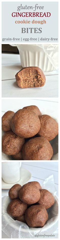 Gluten Free Gingerbread Cookie Dough Bites (8 Ingredients