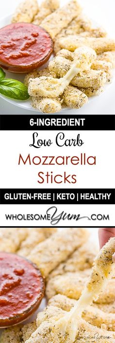 Gluten-free Low Carb Mozzarella Sticks (6 Ingredients