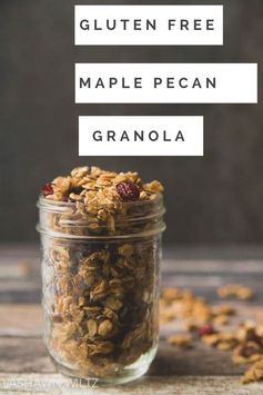 Gluten Free Maple Pecan Granola with Cranberries