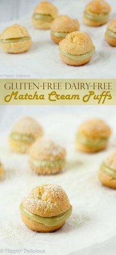 Gluten Free Matcha Cream Puff Recipe (dairy free option