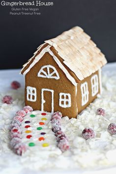 Gluten Free Vegan Gingerbread House + Egg Free-Royal Icing