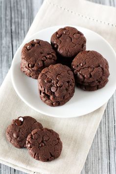 Gluten free vegan mini double chocolate cookies