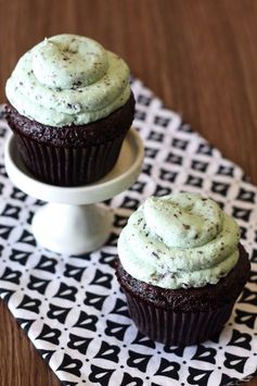 Gluten free vegan mint chocolate chip cupcakes