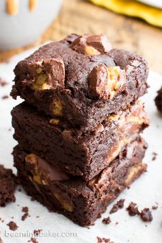 Gluten Free Vegan Peanut Butter Cup Brownies (V, GF, DF